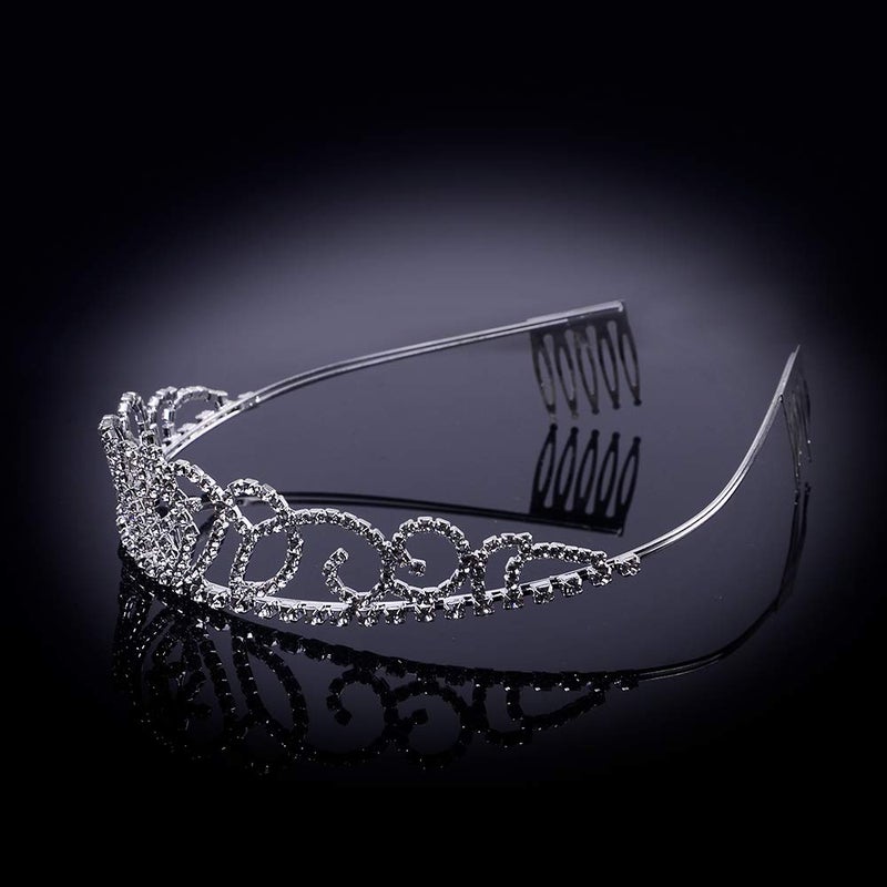 Bseash Silver Crystal Tiara Crown Headband Princess Elegant Crown with combs for Women Girls Bridal Wedding Prom Birthday Party - Image 5